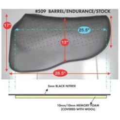 F.R.A. Cavallo Horse & Rider Pad TSP509 Barrel/Endurance Vielseitigkeit Schwarz/Grau One Size